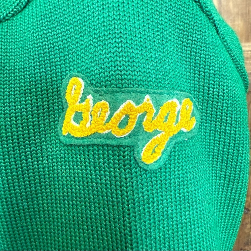 VINTAGE 50/60s Octonek Green & Yellow Letterman’s Jacket 100% Wool Golf Men’s L - Picture 5 of 14